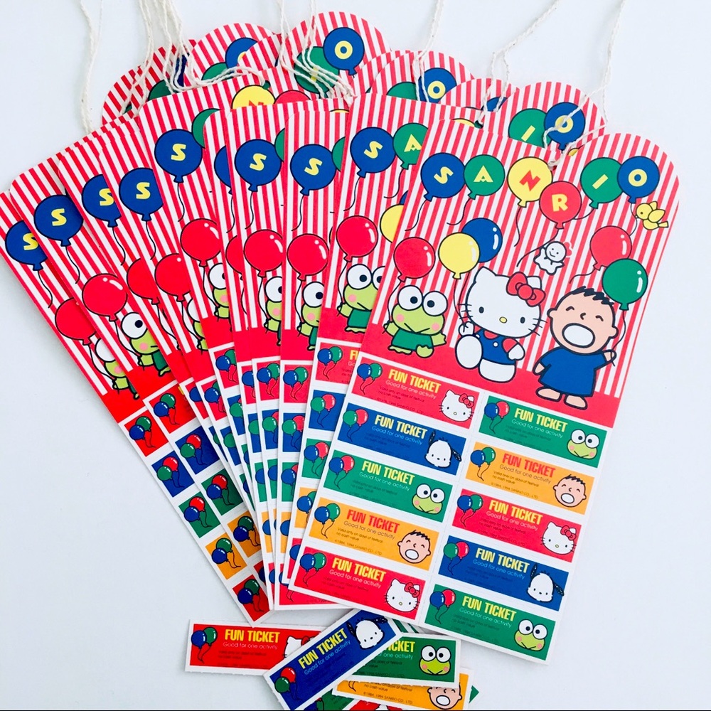 Vintage 10 PCs Sanrio Hello Kitty Fun Tickets ‘94